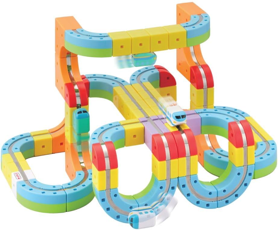 Circuit magnétique 3D à assembler – voiture qui grimpe, jeu STEM (4–10 ans)