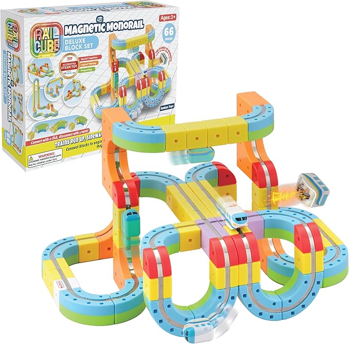 Circuit magnétique 3D à assembler – voiture qui grimpe, jeu STEM (4–10 ans)
